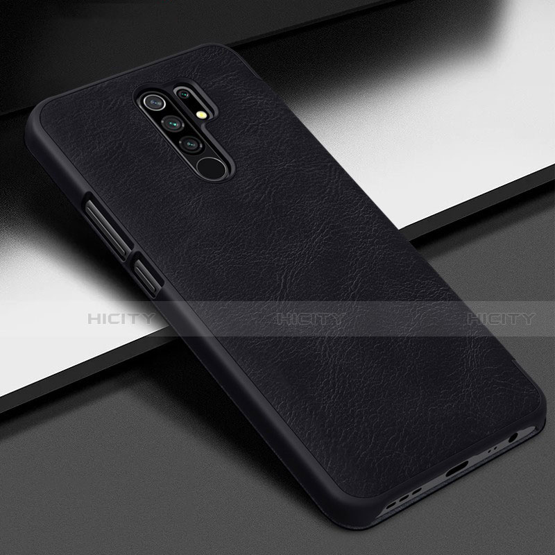 Custodia Lusso Pelle Cover per Xiaomi Redmi 9 Prime India Nero