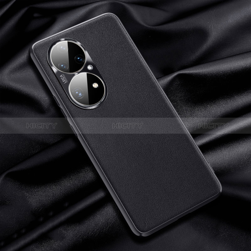 Custodia Lusso Pelle Cover QK1 per Huawei P50 Nero