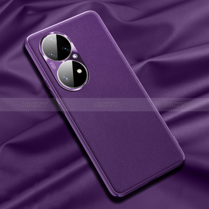 Custodia Lusso Pelle Cover QK1 per Huawei P50e Viola