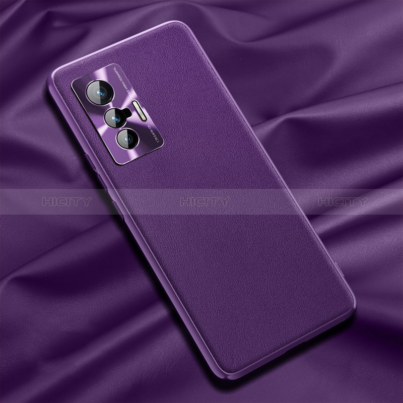 Custodia Lusso Pelle Cover QK1 per Vivo X70t Viola