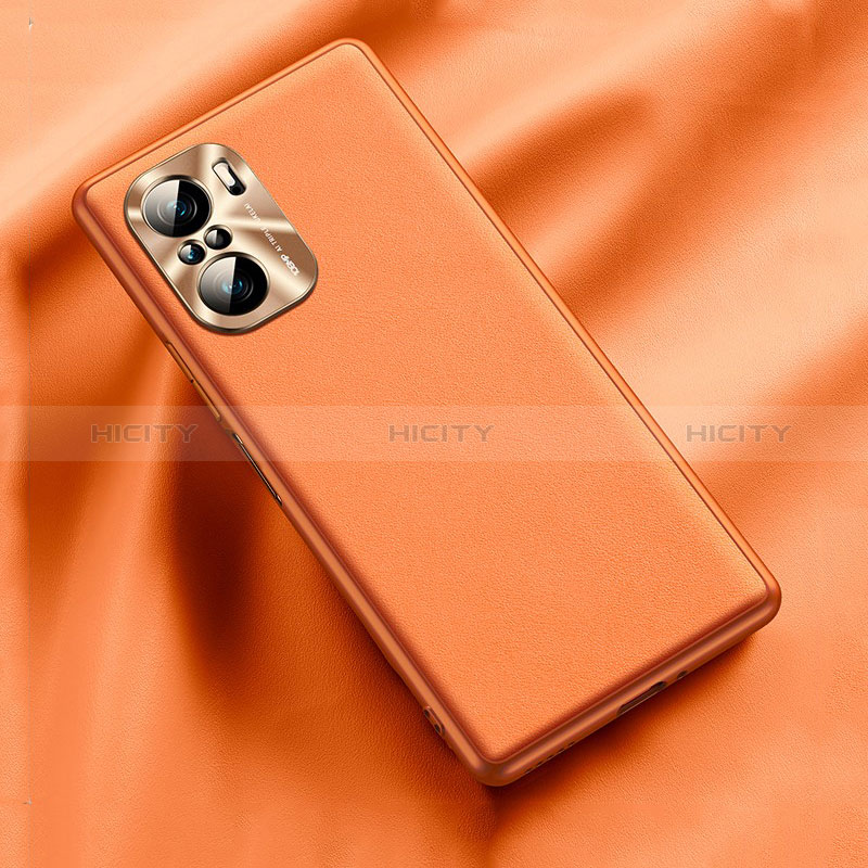 Custodia Lusso Pelle Cover QK1 per Xiaomi Poco F3 5G Arancione