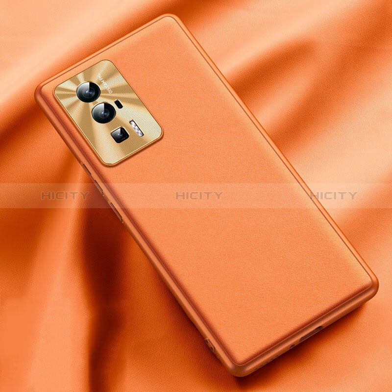 Custodia Lusso Pelle Cover QK1 per Xiaomi Poco F5 Pro 5G Arancione