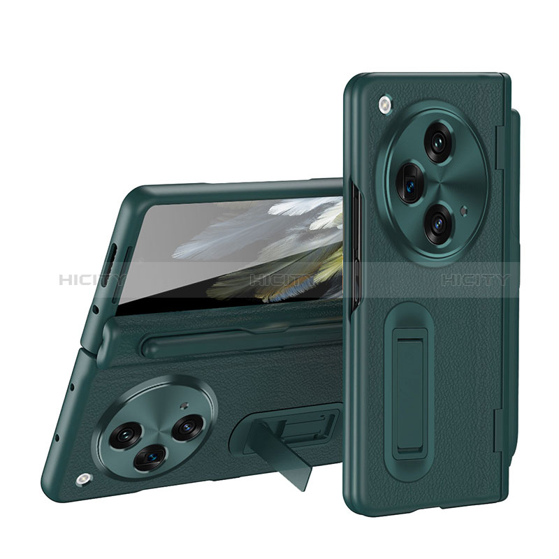 Custodia Lusso Pelle Cover QK2 per OnePlus Open 5G Verde