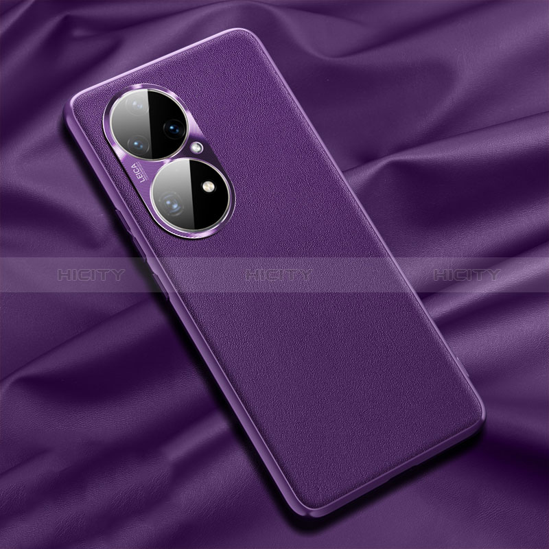 Custodia Lusso Pelle Cover QK4 per Huawei P50e Viola