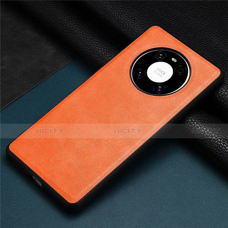 Custodia Lusso Pelle Cover R01 per Huawei Mate 40 Arancione