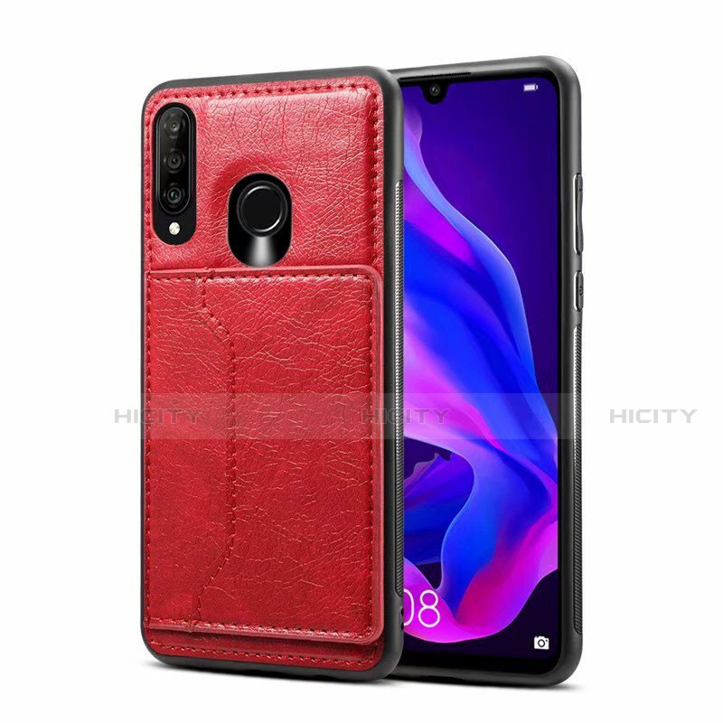 Custodia Lusso Pelle Cover R01 per Huawei Nova 4e Rosso