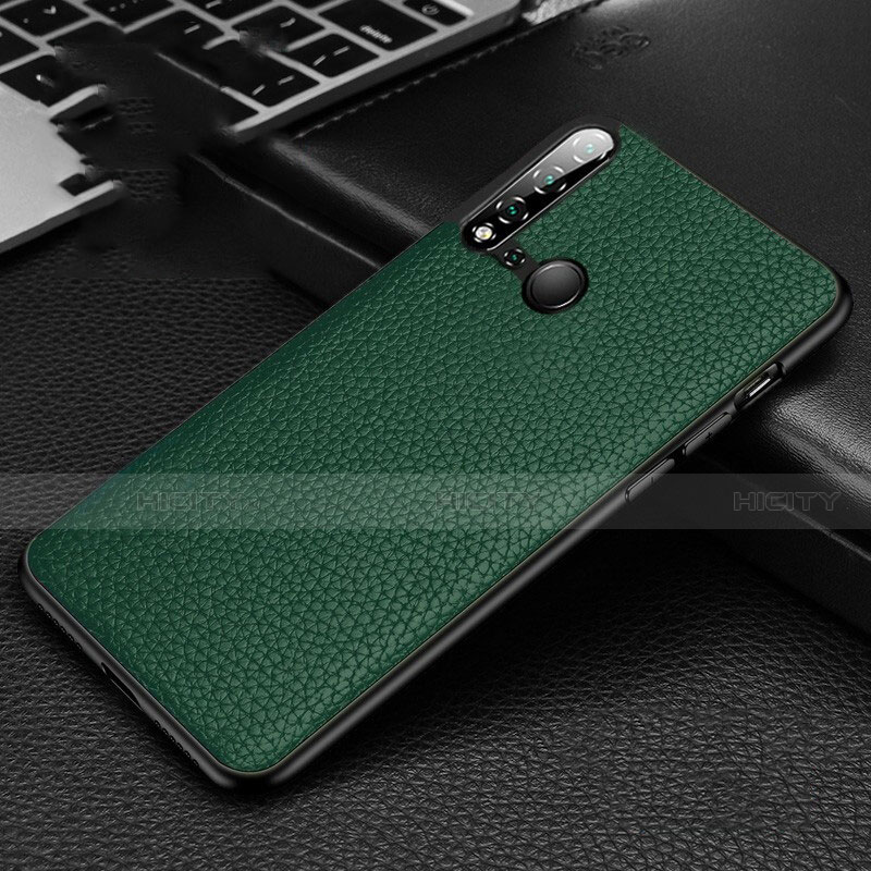 Custodia Lusso Pelle Cover R01 per Huawei Nova 5i Verde