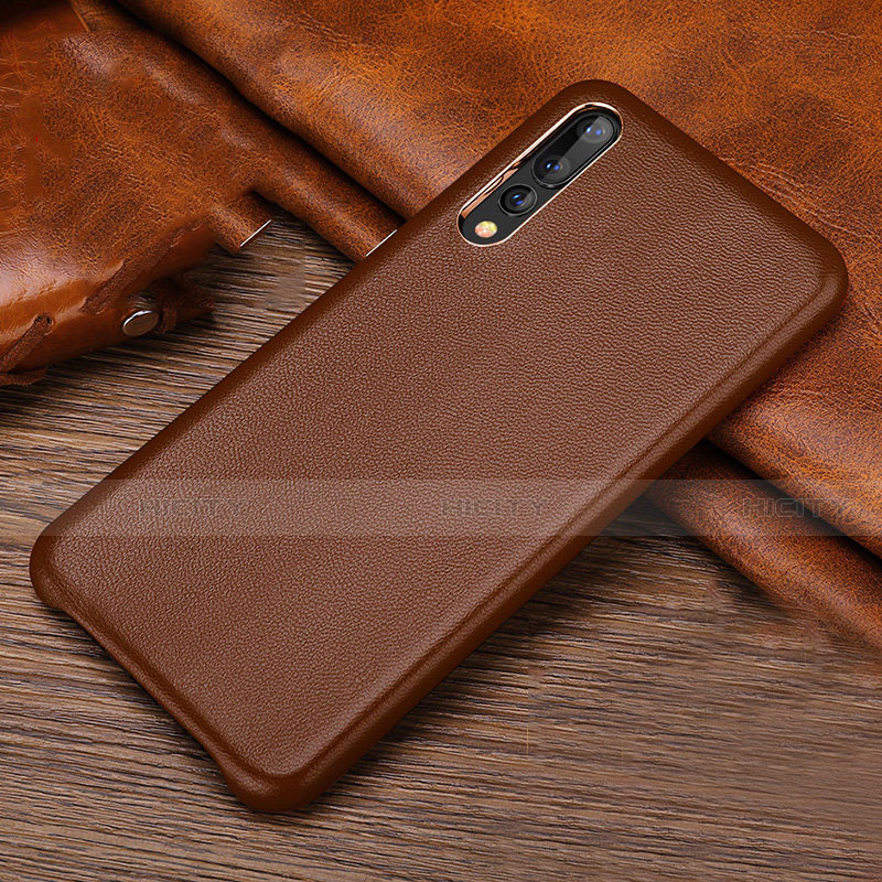 Custodia Lusso Pelle Cover R01 per Huawei P20 Pro Marrone