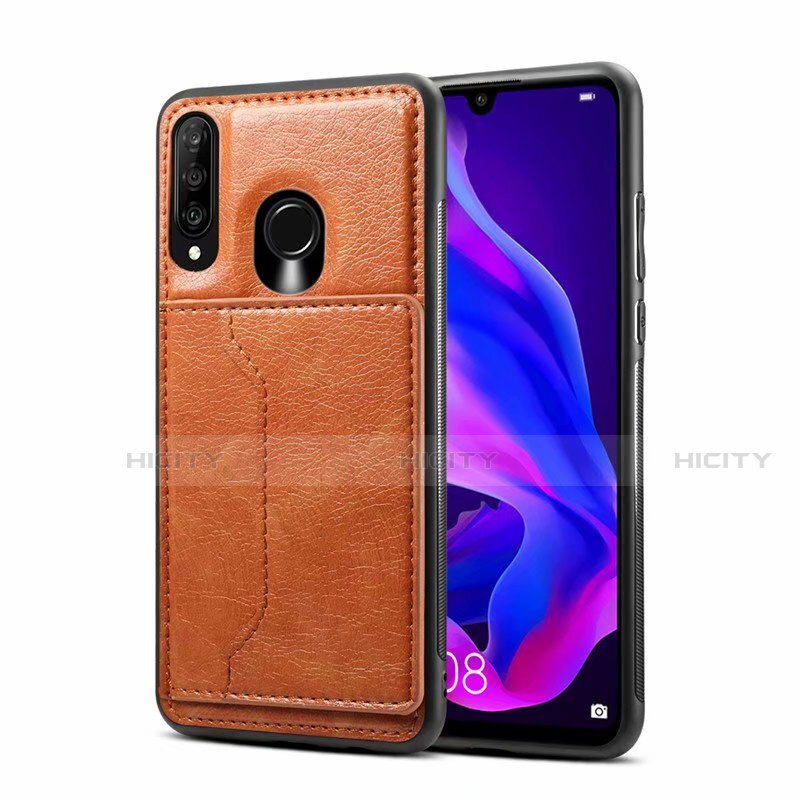 Custodia Lusso Pelle Cover R01 per Huawei P30 Lite Arancione