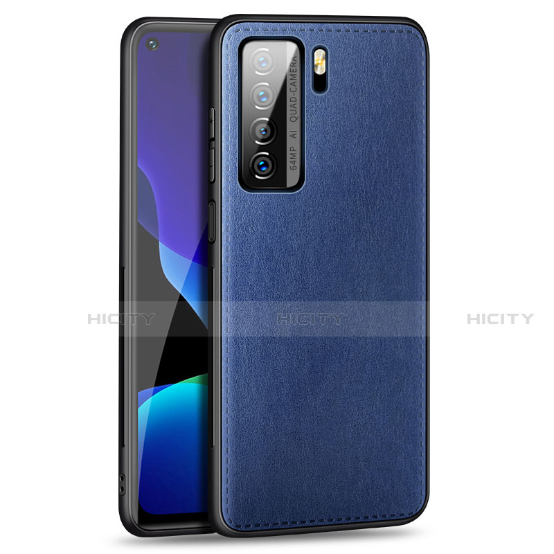 Custodia Lusso Pelle Cover R01 per Huawei P40 Lite 5G Blu