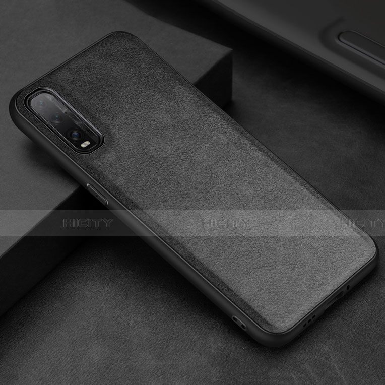 Custodia Lusso Pelle Cover R01 per Oppo Find X2 Nero