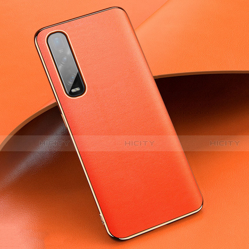 Custodia Lusso Pelle Cover R01 per Oppo Find X2 Pro Arancione