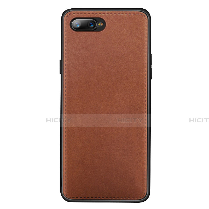 Custodia Lusso Pelle Cover R01 per Oppo K1 Arancione