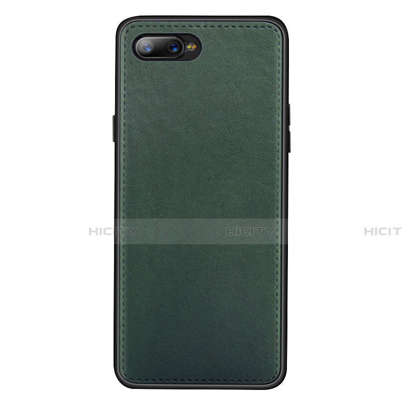 Custodia Lusso Pelle Cover R01 per Oppo K1 Verde