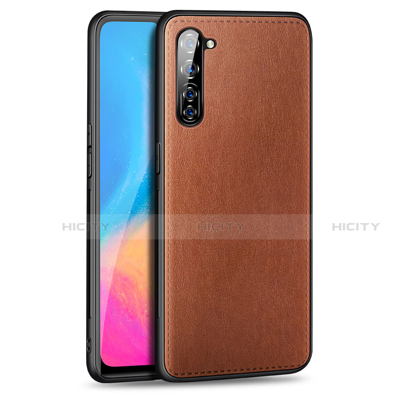 Custodia Lusso Pelle Cover R01 per Oppo Reno3 Marrone