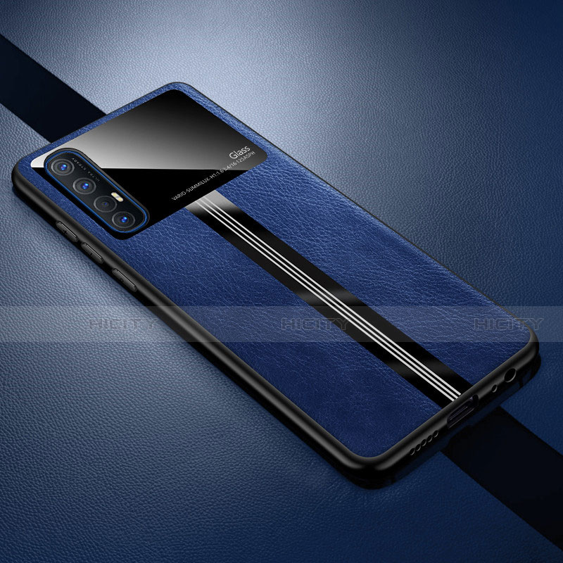 Custodia Lusso Pelle Cover R01 per Oppo Reno3 Pro Blu