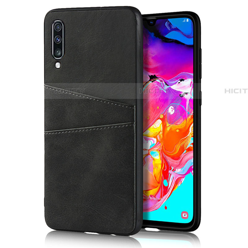 Custodia Lusso Pelle Cover R01 per Samsung Galaxy A70S Nero