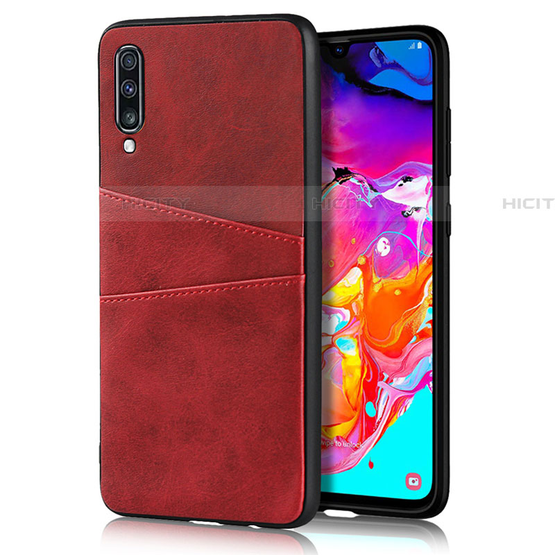 Custodia Lusso Pelle Cover R01 per Samsung Galaxy A70S Rosso