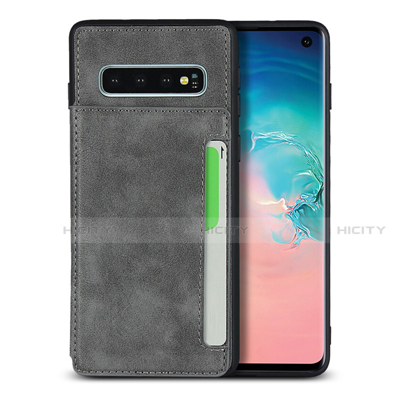 Custodia Lusso Pelle Cover R01 per Samsung Galaxy S10 5G Grigio