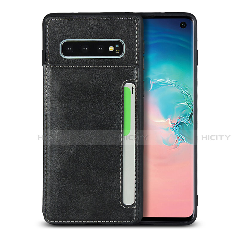 Custodia Lusso Pelle Cover R01 per Samsung Galaxy S10 Nero