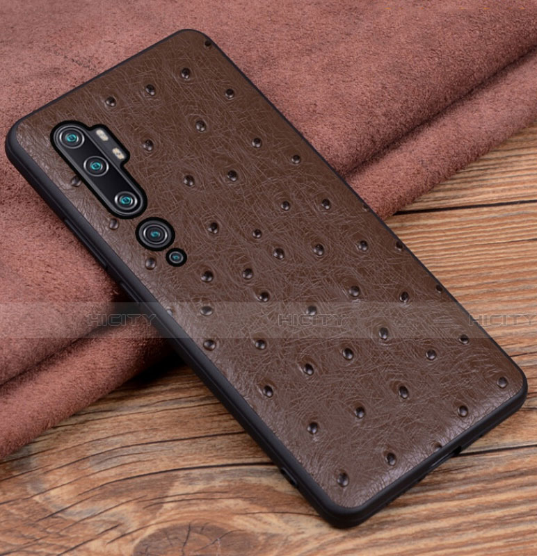 Custodia Lusso Pelle Cover R01 per Xiaomi Mi Note 10 Marrone