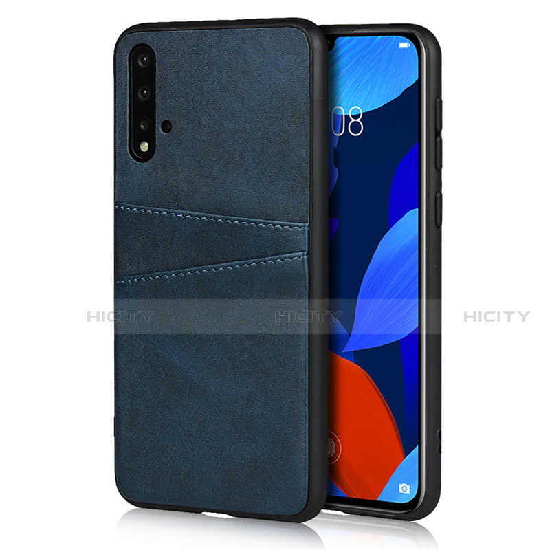 Custodia Lusso Pelle Cover R02 per Huawei Nova 5 Blu