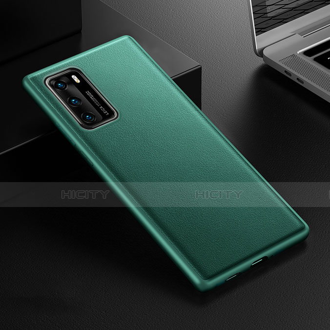 Custodia Lusso Pelle Cover R02 per Huawei P40 Verde