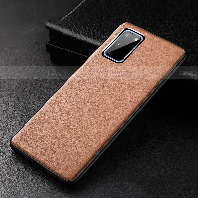 Custodia Lusso Pelle Cover R02 per Samsung Galaxy S20 5G Arancione