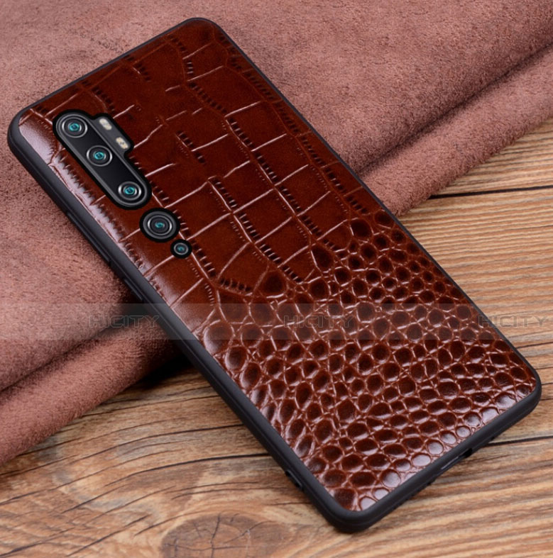 Custodia Lusso Pelle Cover R02 per Xiaomi Mi Note 10 Pro Marrone