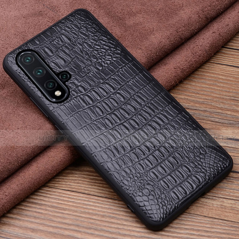 Custodia Lusso Pelle Cover R03 per Huawei Nova 5 Nero