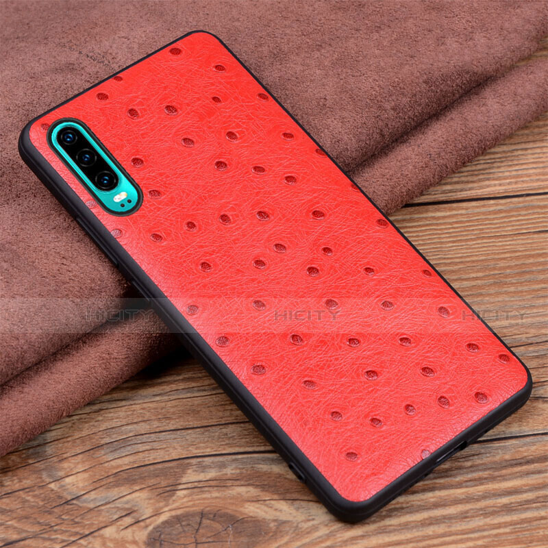 Custodia Lusso Pelle Cover R03 per Huawei P30 Rosso