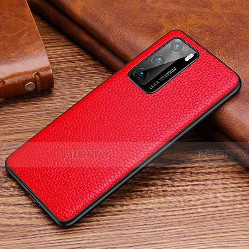 Custodia Lusso Pelle Cover R03 per Huawei P40 Rosso