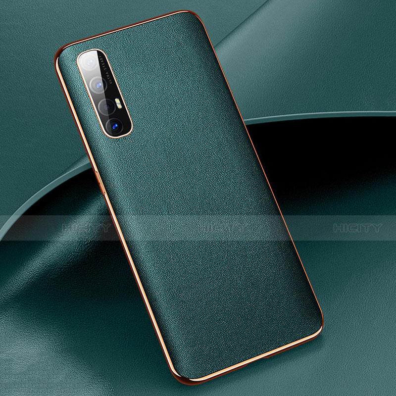 Custodia Lusso Pelle Cover R03 per Oppo Find X2 Neo Verde