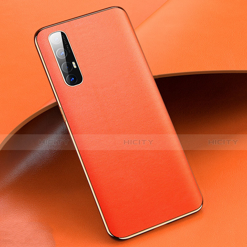 Custodia Lusso Pelle Cover R03 per Oppo Reno3 Pro Arancione