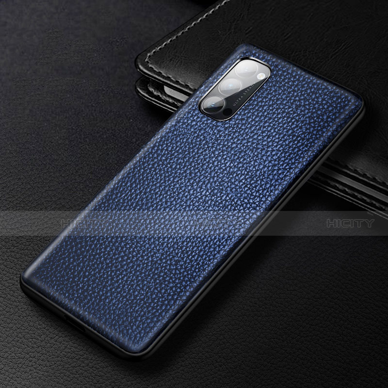 Custodia Lusso Pelle Cover R03 per Oppo Reno4 5G Blu