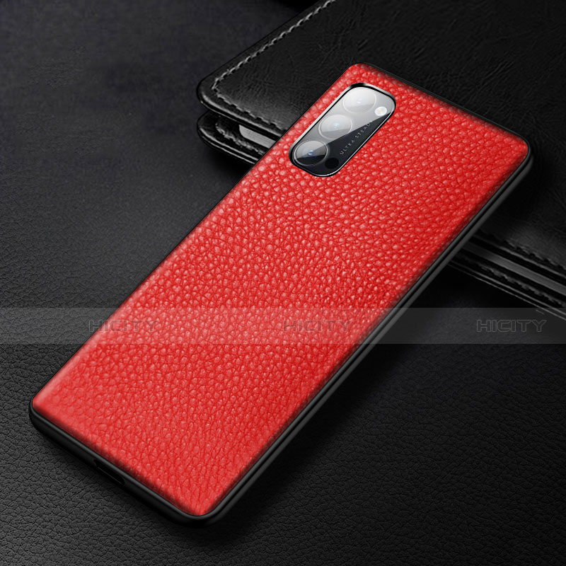 Custodia Lusso Pelle Cover R03 per Oppo Reno4 5G Rosso