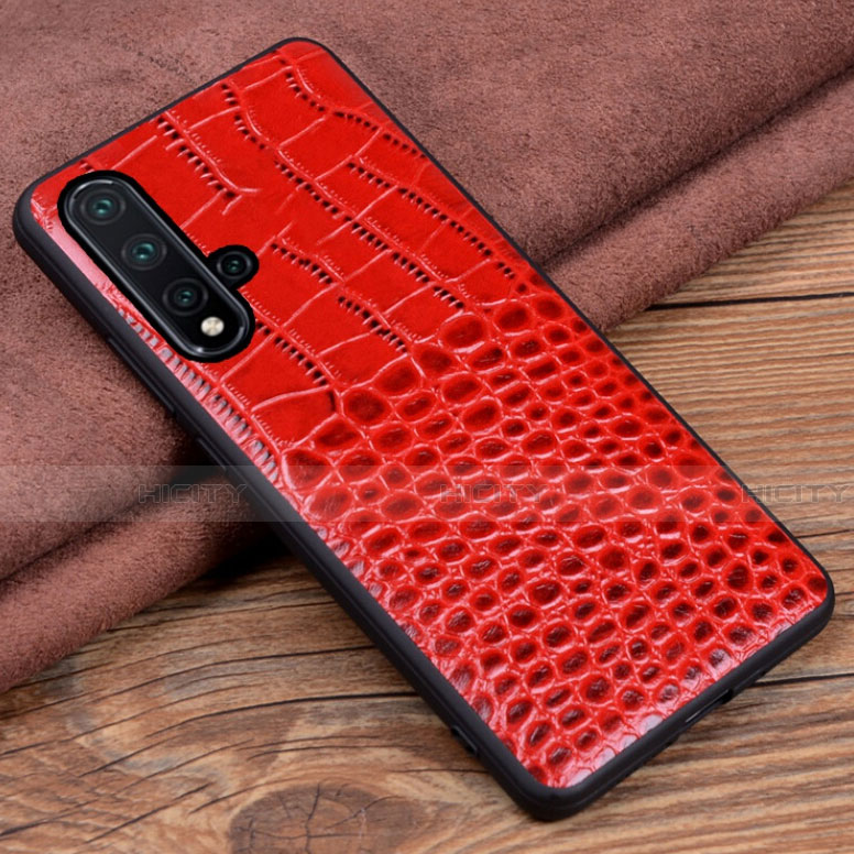 Custodia Lusso Pelle Cover R04 per Huawei Nova 5 Pro Rosso