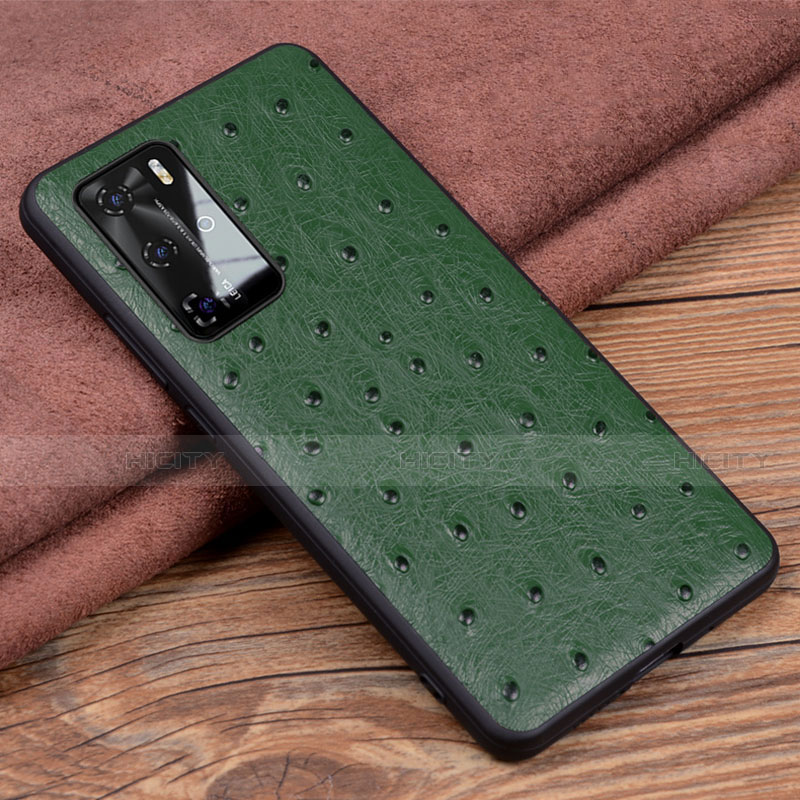 Custodia Lusso Pelle Cover R04 per Huawei P40 Pro Verde