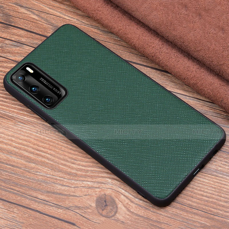 Custodia Lusso Pelle Cover R04 per Huawei P40 Verde