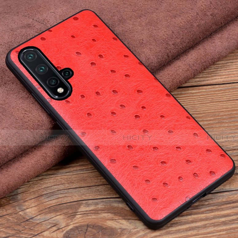 Custodia Lusso Pelle Cover R05 per Huawei Nova 5 Rosso