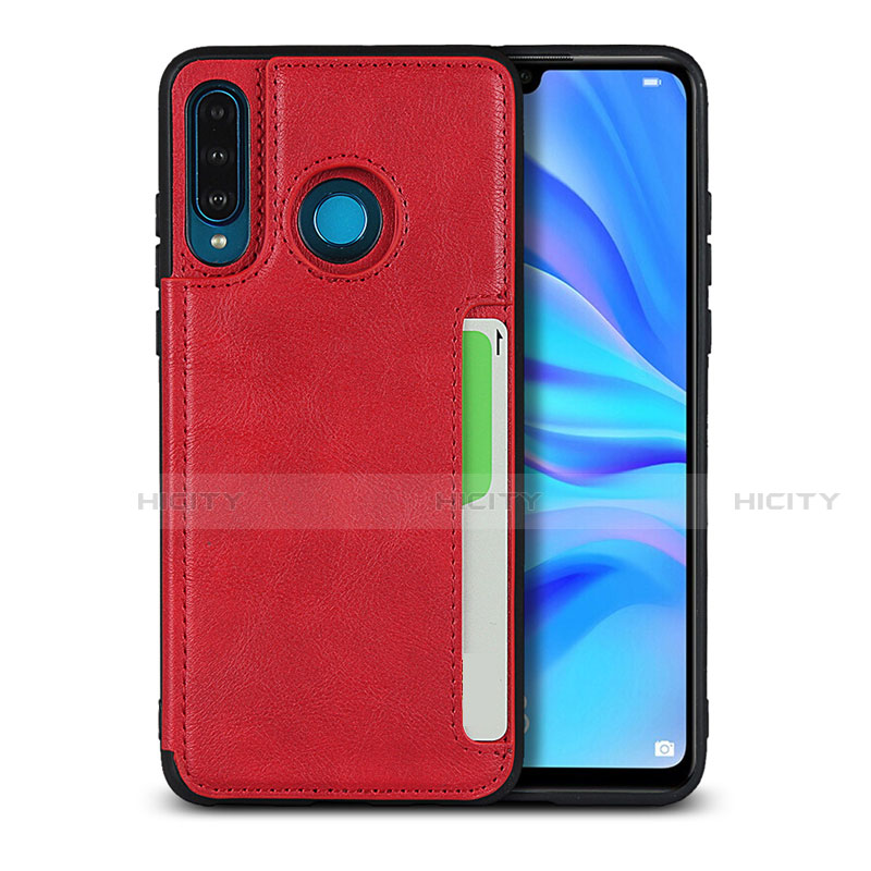 Custodia Lusso Pelle Cover R05 per Huawei P30 Lite Rosso