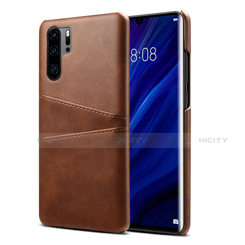 Custodia Lusso Pelle Cover R05 per Huawei P30 Pro Marrone