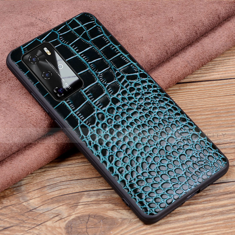 Custodia Lusso Pelle Cover R05 per Huawei P40 Pro Blu