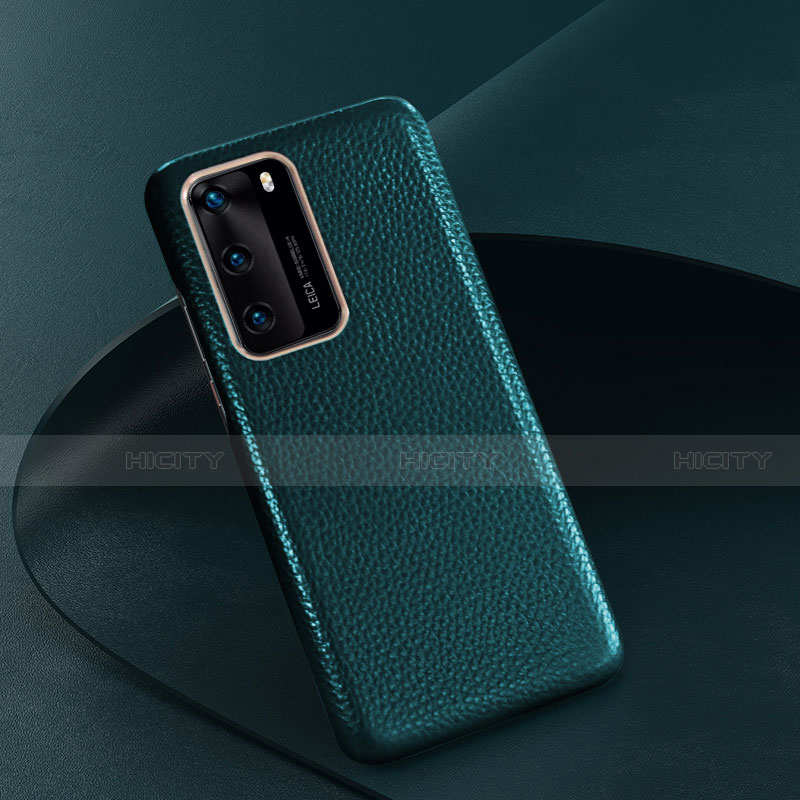 Custodia Lusso Pelle Cover R05 per Huawei P40 Verde