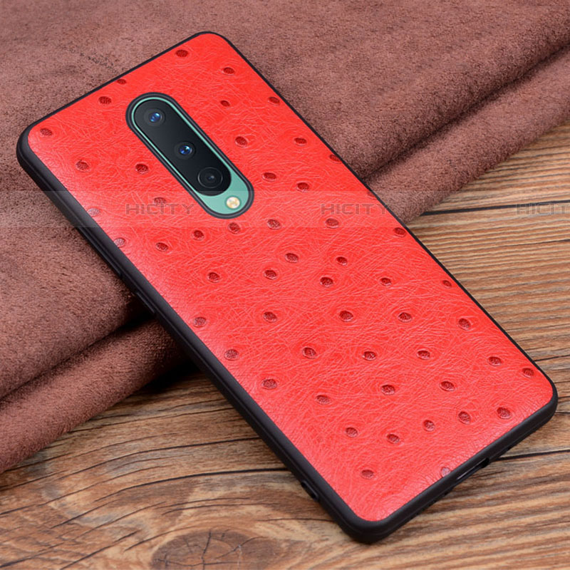 Custodia Lusso Pelle Cover R05 per OnePlus 8 Rosso