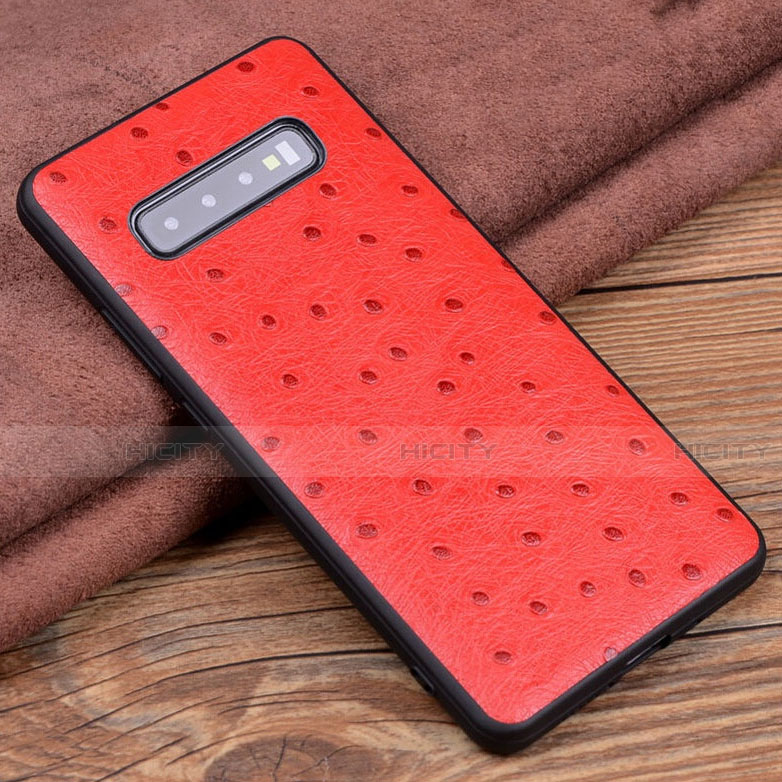 Custodia Lusso Pelle Cover R05 per Samsung Galaxy S10 Rosso