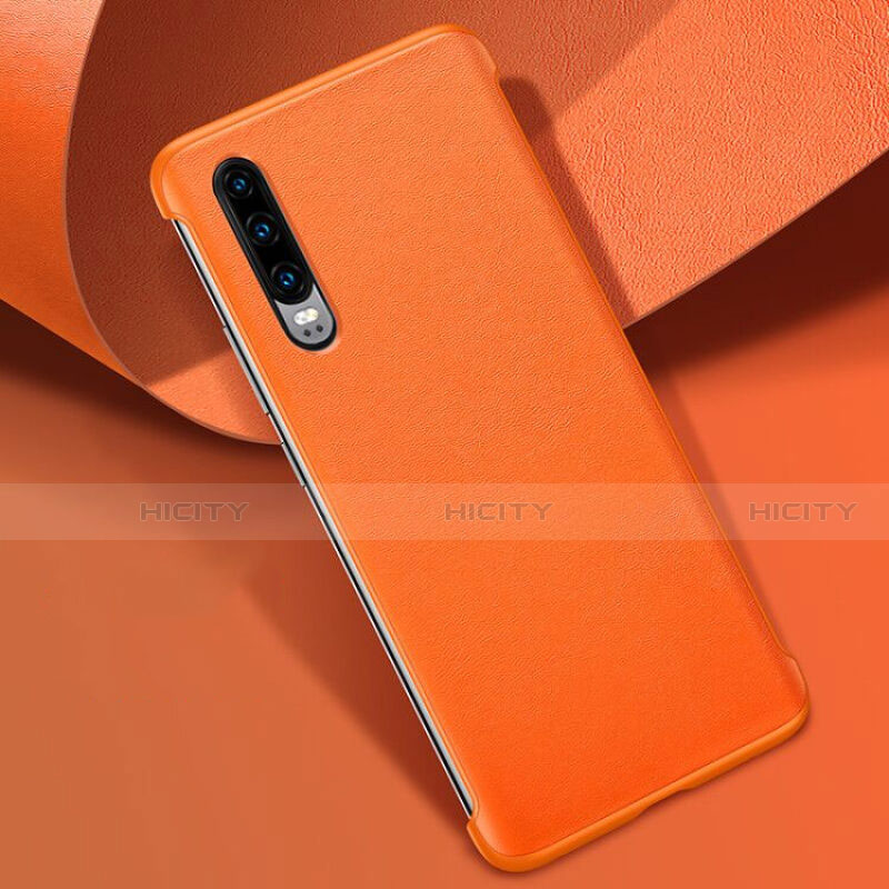 Custodia Lusso Pelle Cover R06 per Huawei P30 Arancione