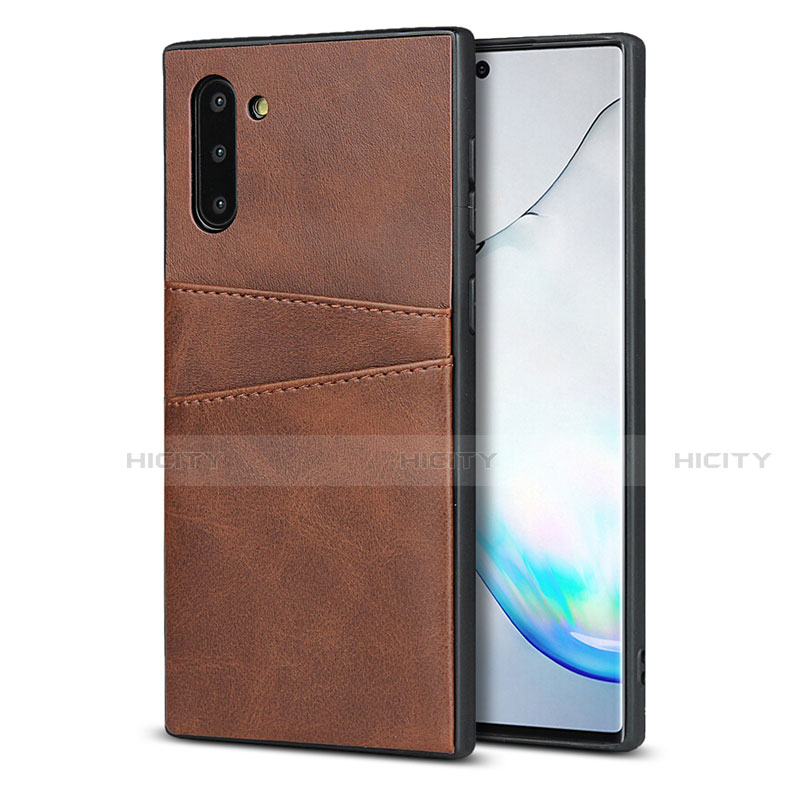 Custodia Lusso Pelle Cover R06 per Samsung Galaxy Note 10 Marrone