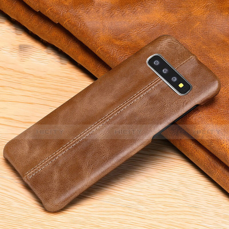 Custodia Lusso Pelle Cover R06 per Samsung Galaxy S10 5G Arancione