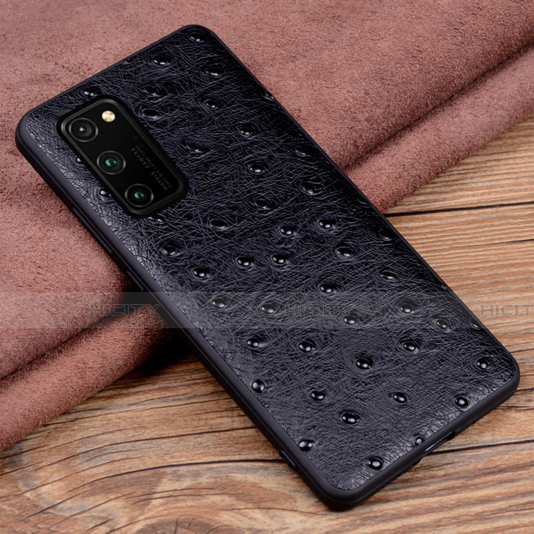 Custodia Lusso Pelle Cover R07 per Huawei Honor V30 Pro 5G Nero